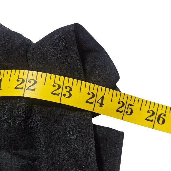 Sheer Blouse Black Small Stretchy Lightweight Minimalist Boho Office wear Chic - Picture 8 of 10